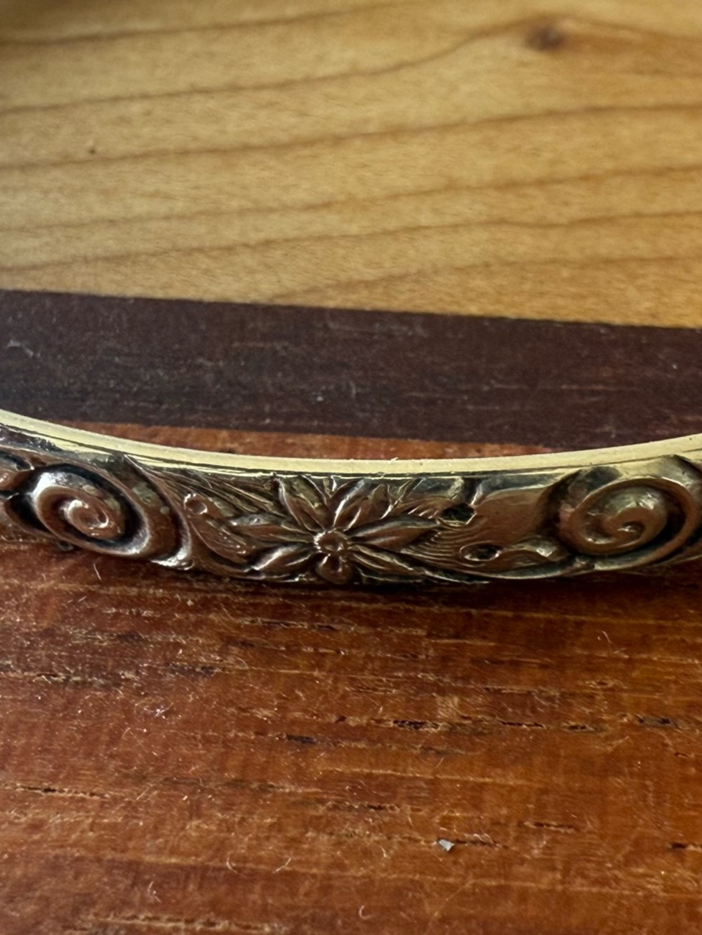 Sterling Silver Floral Engraved Cuff Bracelet - Silver - Picture 2 of 5